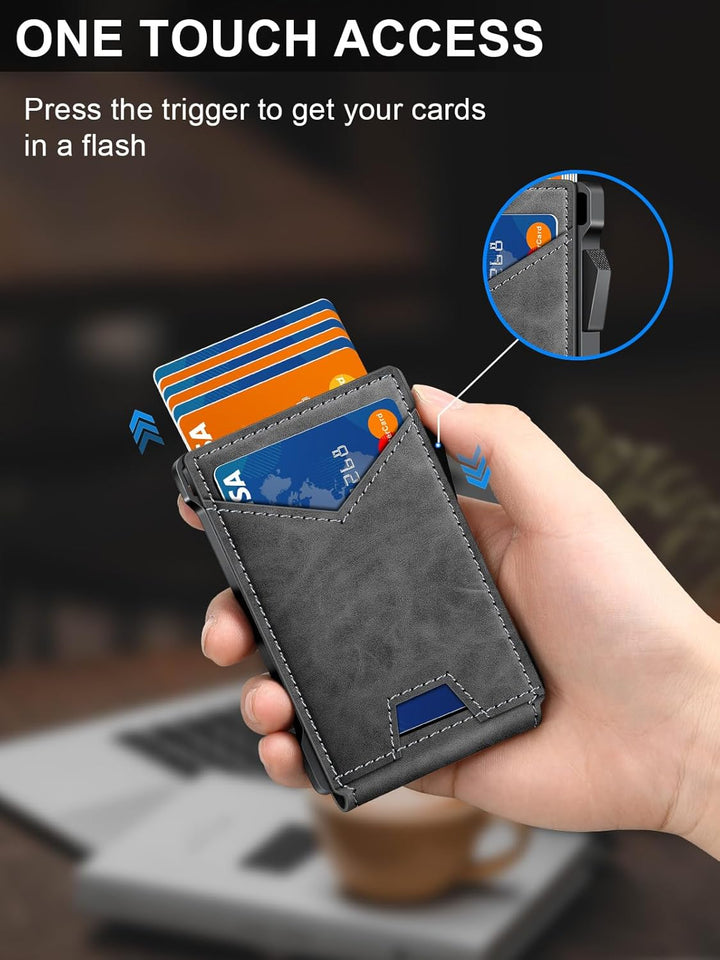 Cartera para hombre con RFID con 2 ventanas para identificación y c...