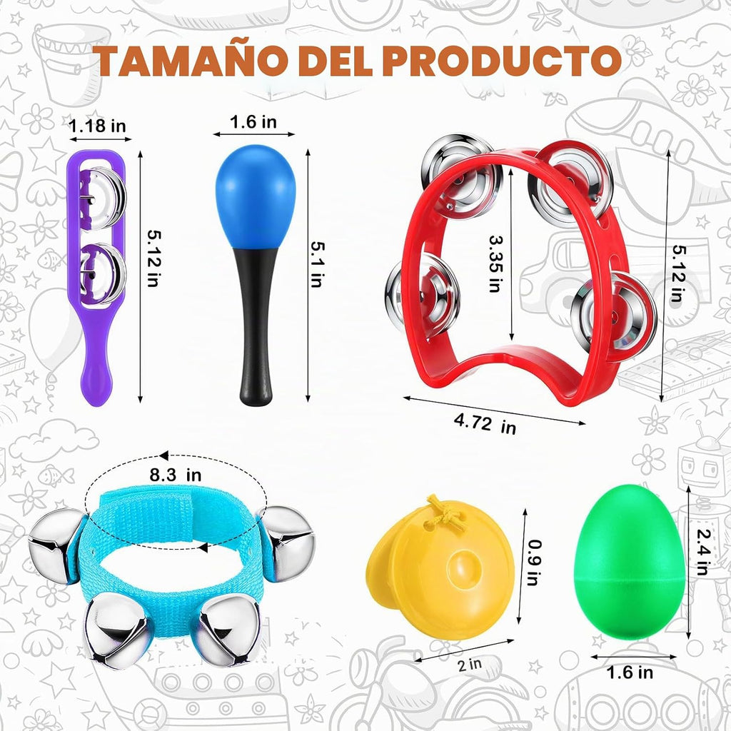 Silipull Juego de instrumentos musicales Shaker de 72 piezas para niños