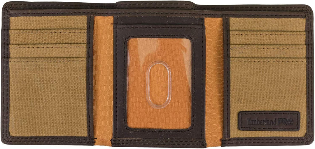 Timberland PRO - Cartera triple de cuero para hombre con ventana pa...