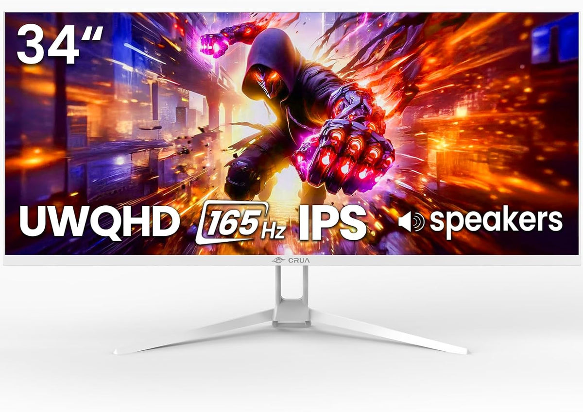 CRUA - Monitor de juegos ultraancho WQHD 165Hz IPS de 34 pulgadas,...