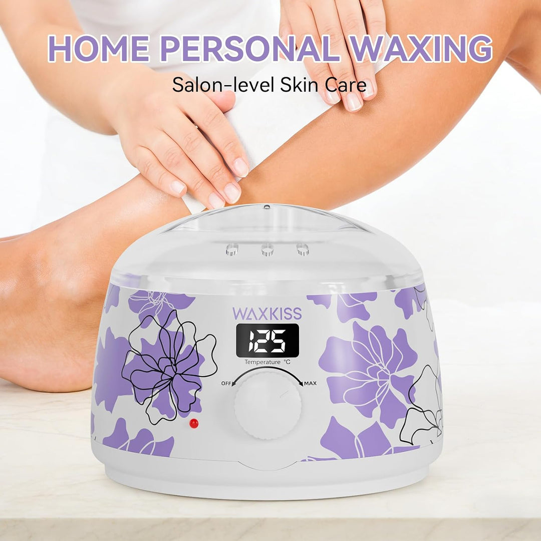 Waxkiss Calentador de cera digital, blanco con estampados florales...