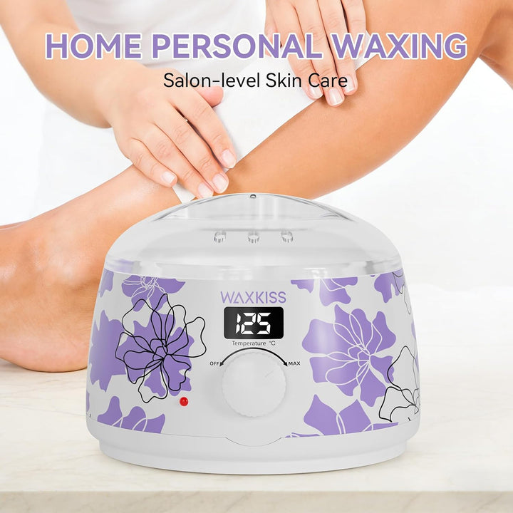 Waxkiss Calentador de cera digital, blanco con estampados florales...