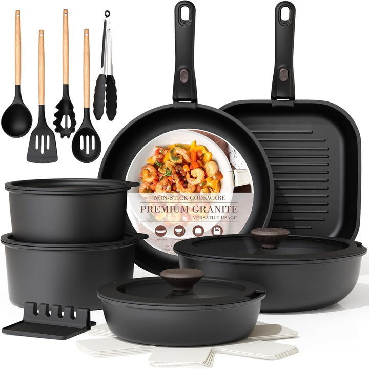 Astercook - Juego de utensilios de cocina de cerámica antiadherente...