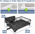 SNTD Parrilla de secado para plato en la encimá de la cocina, 11.8" ancho x 16.7" largo, negro