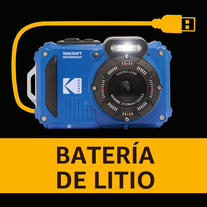 KODAK PIXPRO WPZ2 Cámara digital resistente, impermeable, a prueba...