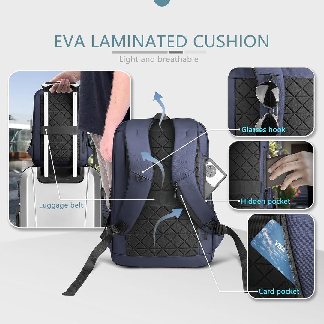 hk Mochila para laptop para hombres con puerto de carga USB para ne...