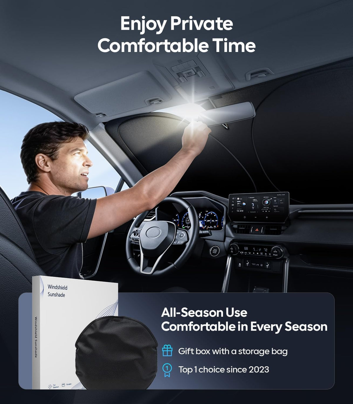 Wigoo Parasol para parabrisas Toyota Tacoma, ajuste personalizado, se