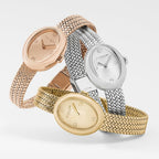 Reloj de Mujer Coach Sammy 2H Quartz, Caja Ovalada Petite de 22.5 mm, Pulsera de Malla de Acero Inoxidable, Moda Premium, Uso Diario - Regalo para Ella