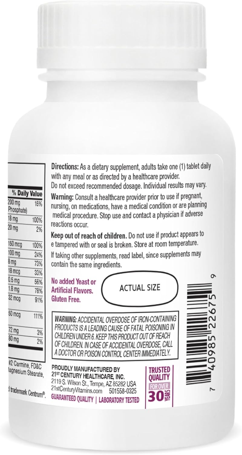 21st Century Sentry - Tabletas multivitamínicas para mujer, 120 uni...