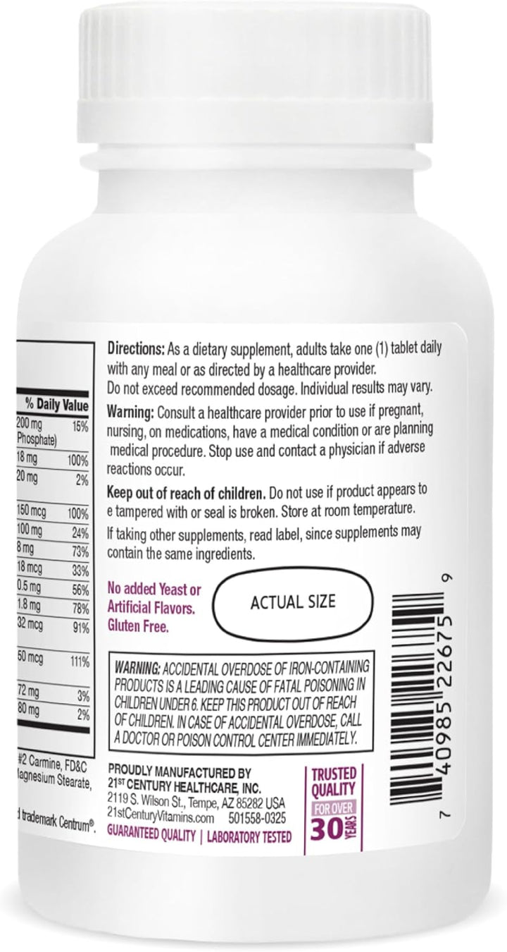 21st Century Sentry - Tabletas multivitamínicas para mujer, 120 uni...