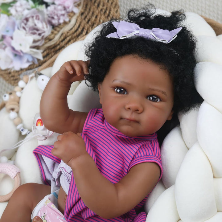 WOOROY Muñecas Reborn de bebé realistas - Muñeca de bebé negra de 2...