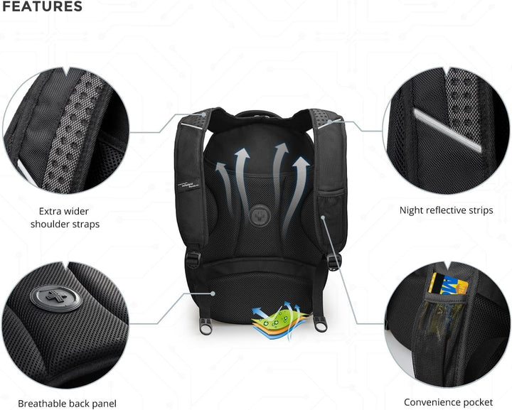 Swissdigital - Mochila para laptop de diseño para hombres, para uni...