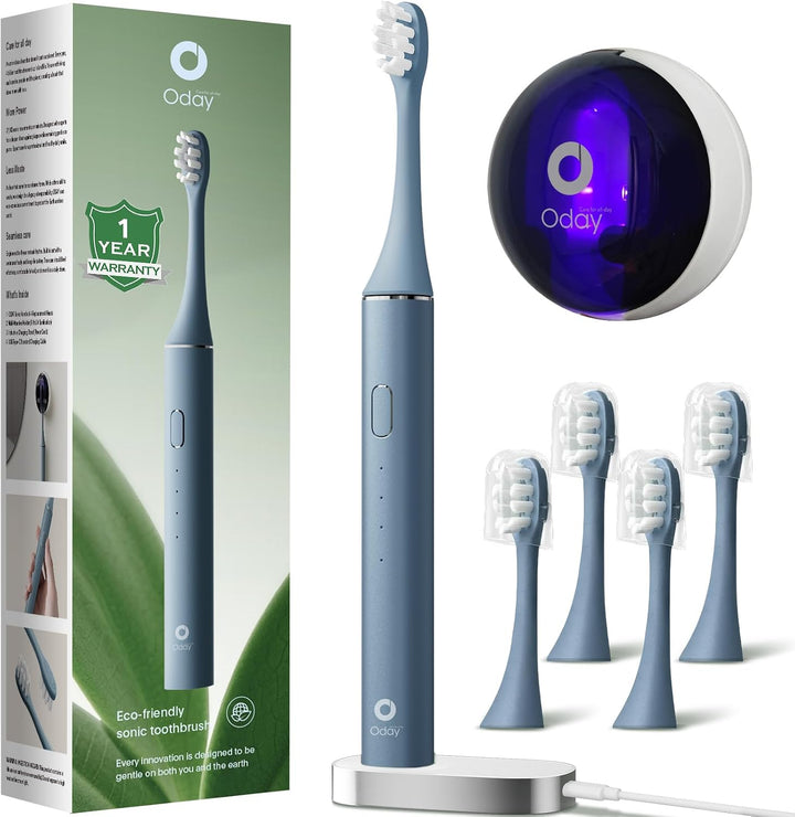 Oday Cepillo de dientes eléctrico Sonic para adultos con soporte de...