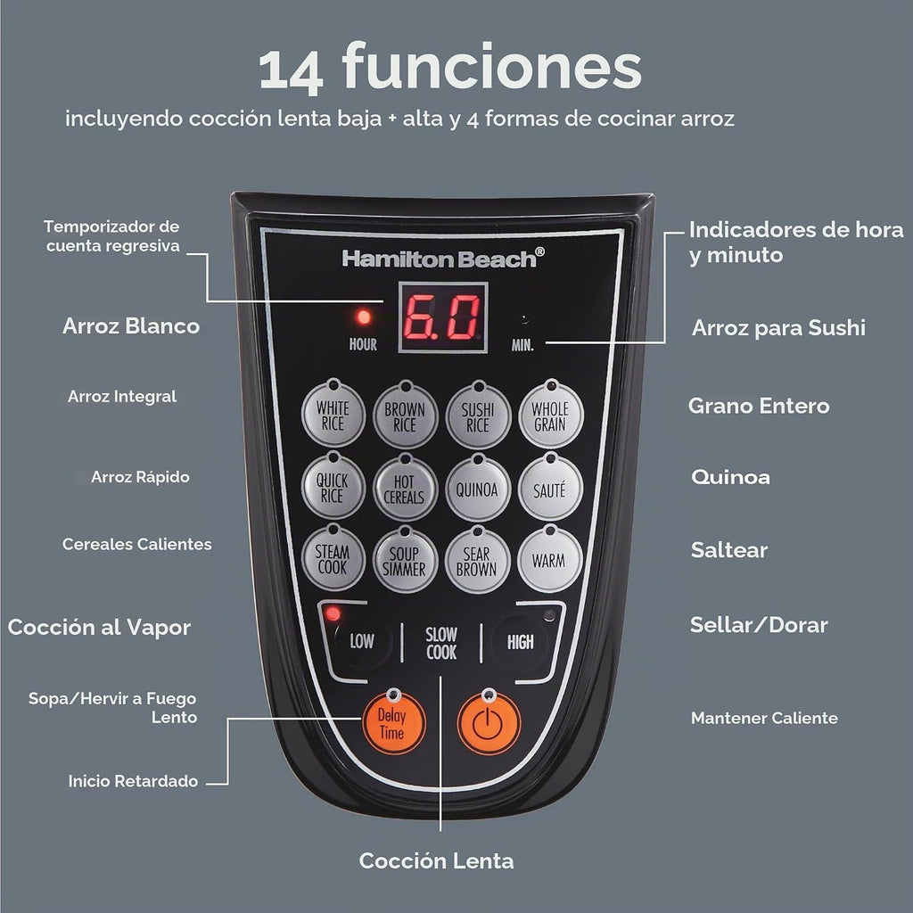Hamilton Beach Arrocera digital programable y vaporizador de alimentos