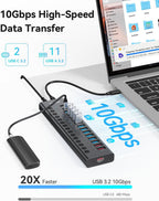 AGEEN, MKI-1200800C8, hub USB 3.2 de 16 puertos, alimentado