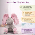 Dimple Kaia Elefante de Peluche Animado - Elefante Rosa de Peluche, Elefante rosa con baterías