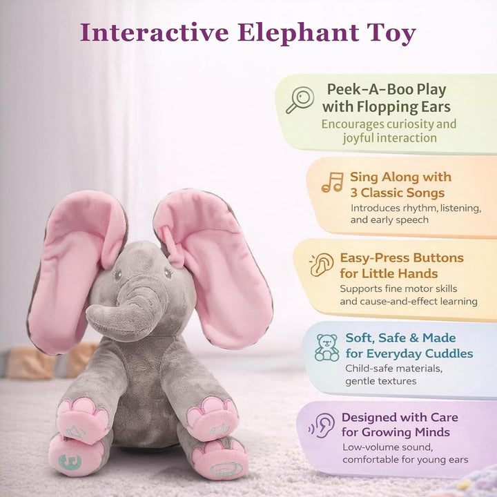 Dimple Kaia Elefante de Peluche Animado - Elefante Rosa de Peluche...