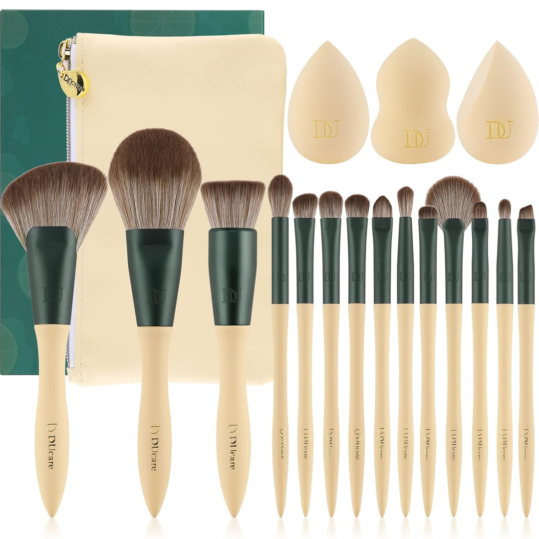 DUcare Juego de regalo de maquillaje, 18 piezas, con 14 brochas de...