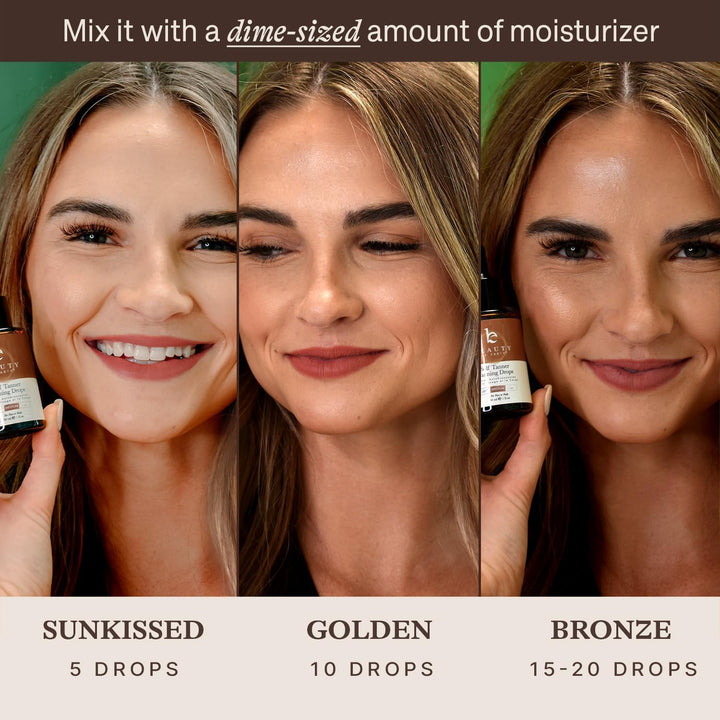 Gotas autobronceadoras - Hechas en EE. UU. con ingredientes natural...