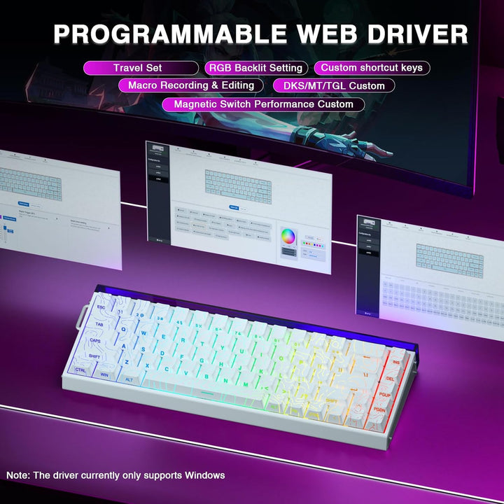 AULA Hero 68 HE 60% Teclado Gaming con cable, interruptor magnético...