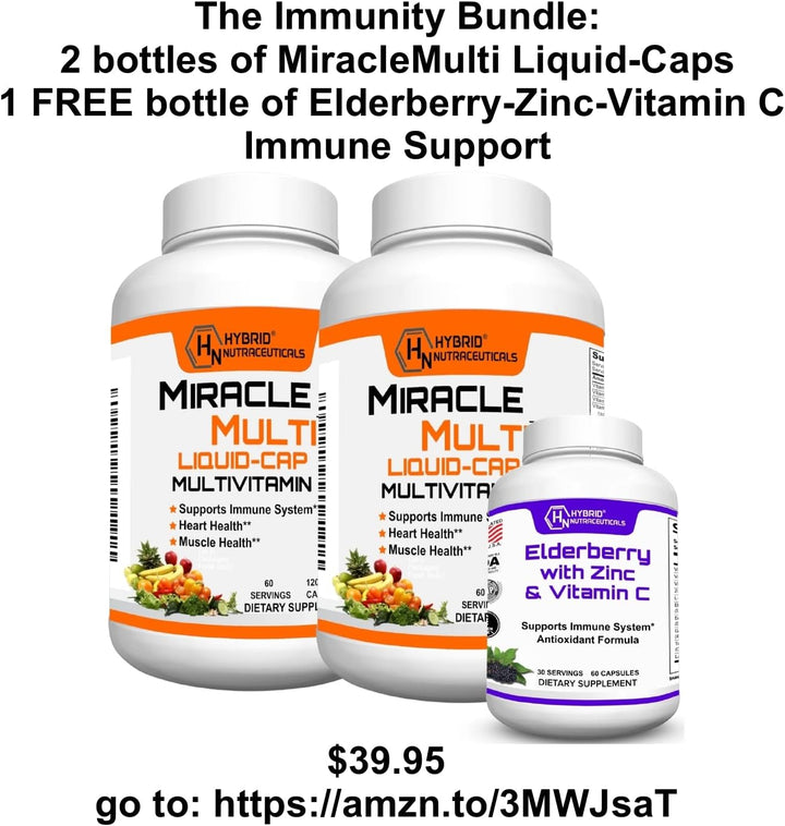 MiracleMulti Cápsulas multivitamínicas líquidas para hombres y muje...