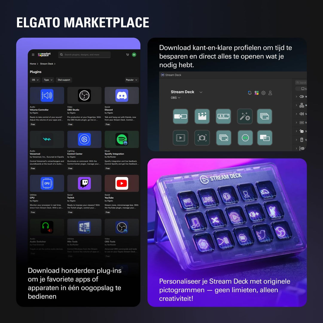 Elgato Stream Deck MK.2 Blanco \u2013 Controlador de estudio, 15 te...