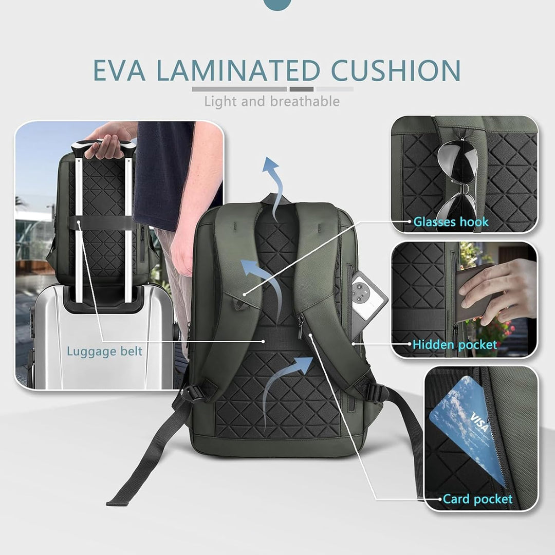 Mochila para portátil hk para hombres con puerto de carga USB para...