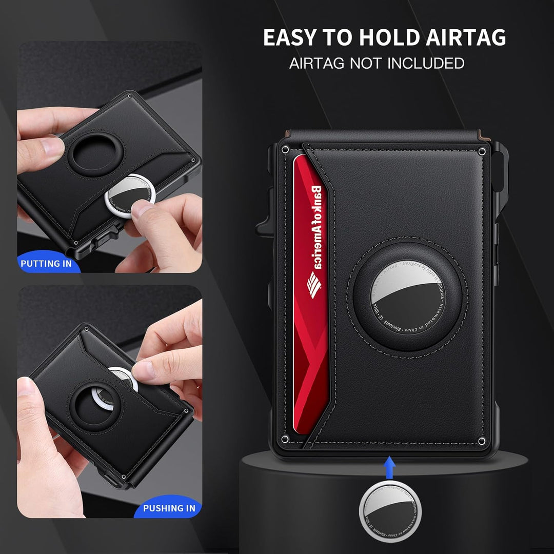 KIKVES Billetera Airtag para hombre, billetera inteligente para hom...