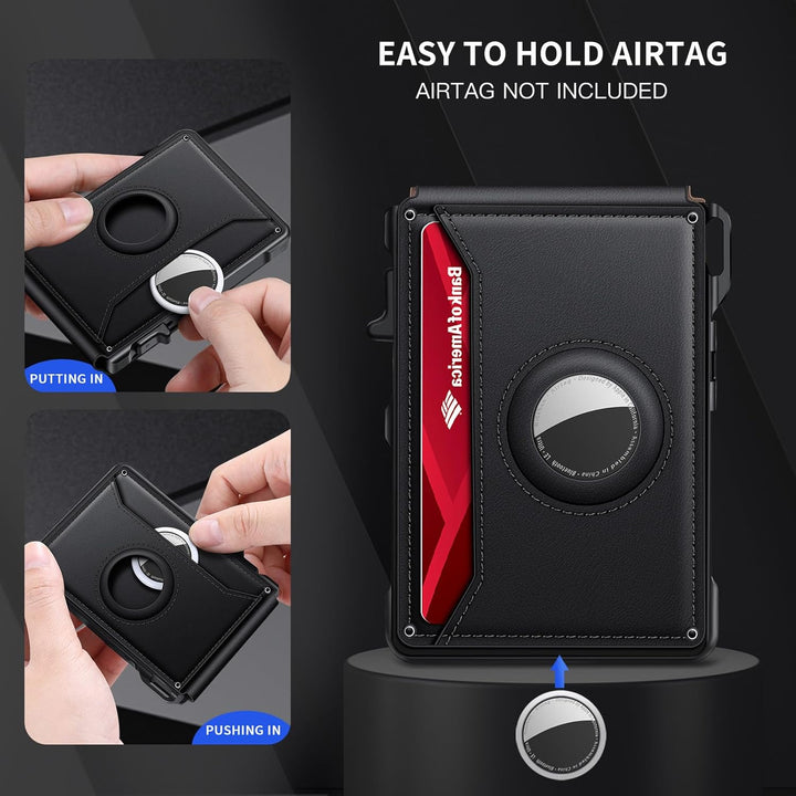 KIKVES Billetera Airtag para hombre, billetera inteligente para hom...