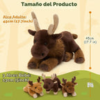 MaoGoLan 4 piezas de animales de peluche de alce, 18 pulgadas, estilo