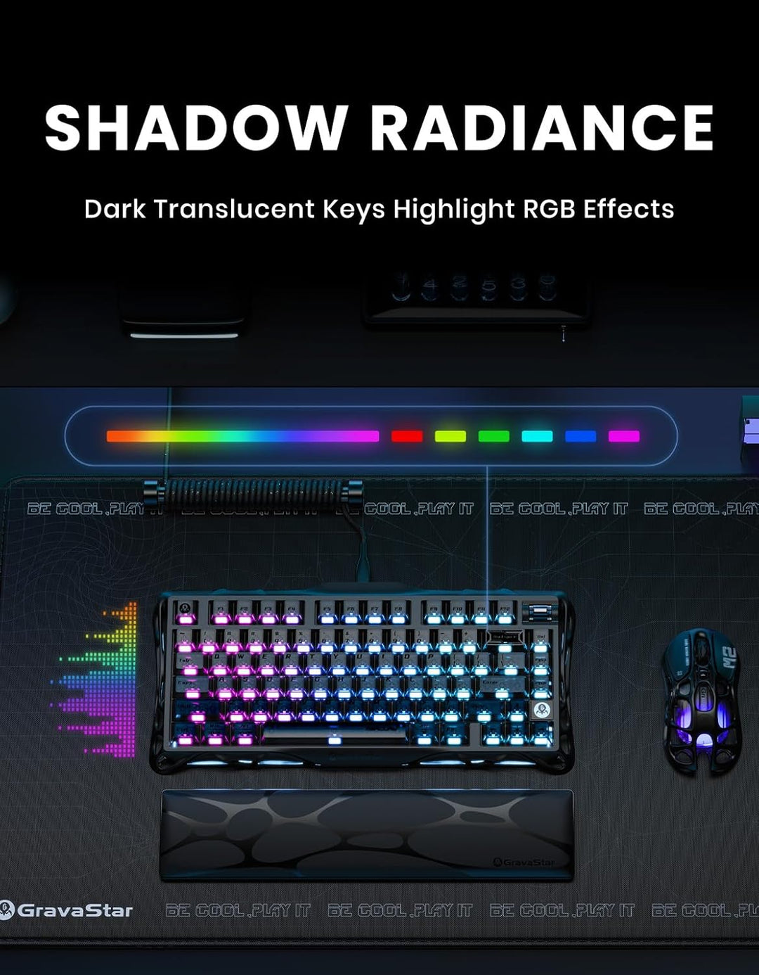 GravaStar Teclado mecánico inalámbrico Mercury K1 75%, teclado para...