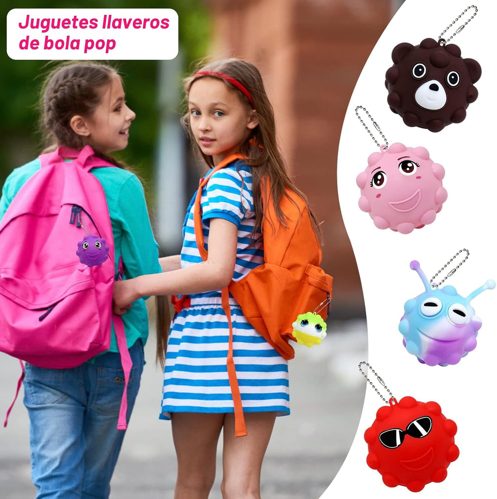 Paquete de 30 Pelotas Pop de Animales, Recuerdos de Fiesta para Niños, Pelotas Pop 3D Juguetes Fidget, Regalos de Cumpleaños para Niños y Niñas, Rellenos de Bolsas de Dulces, Rellenos de Piñata