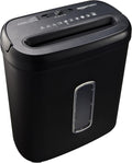 Amazon Basics Trituradora de papel y tarjetas de crédito de alta seguridad de 8 hojas con seguridad P-4, apagado automático, color negro