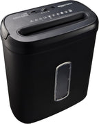 Amazon Basics Trituradora de papel y tarjetas de crédito de alta seguridad de 8 hojas con seguridad P-4, apagado automático, color negro