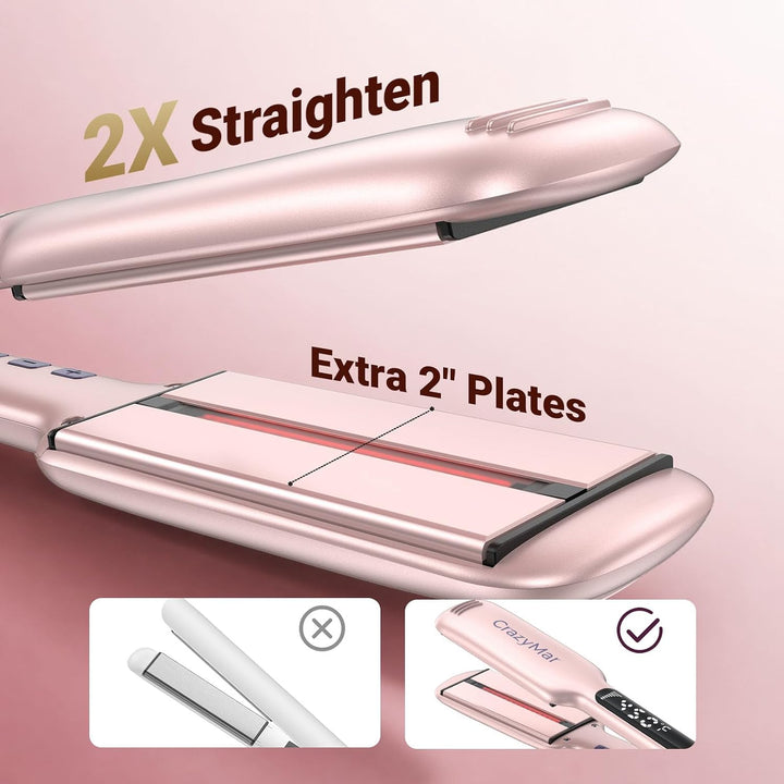 CrazyMar Plancha profesional de cabello infrarrojo CrazyMar de 2 pu...