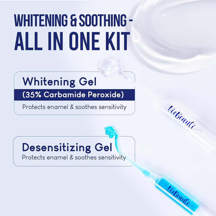 VieBeauti Kit de blanqueamiento dental con luz LED para dientes sen...