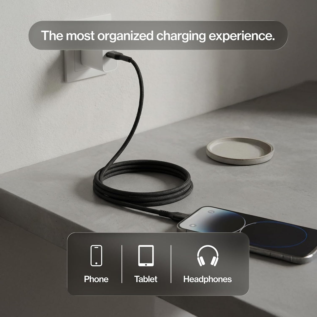 Statik MagStack - Cable USB a USB C, cargador A a tipo C, cable de carga rápida para teléfono, cable de carga magnético portátil para automóvil, compatible con iPhone 16 Pro Max, Galaxy S24, 27W 3FT