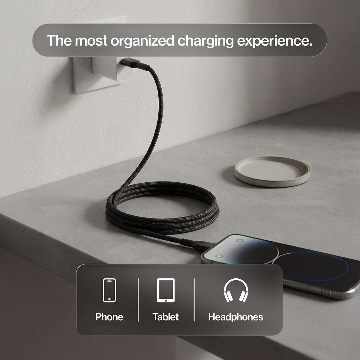 Statik MagStack - Cable USB a USB C, cargador A a tipo C, cable de carga rápida para teléfono, cable de carga magnético portátil para automóvil, compatible con iPhone 16 Pro Max, Galaxy S24, 27W 3FT
