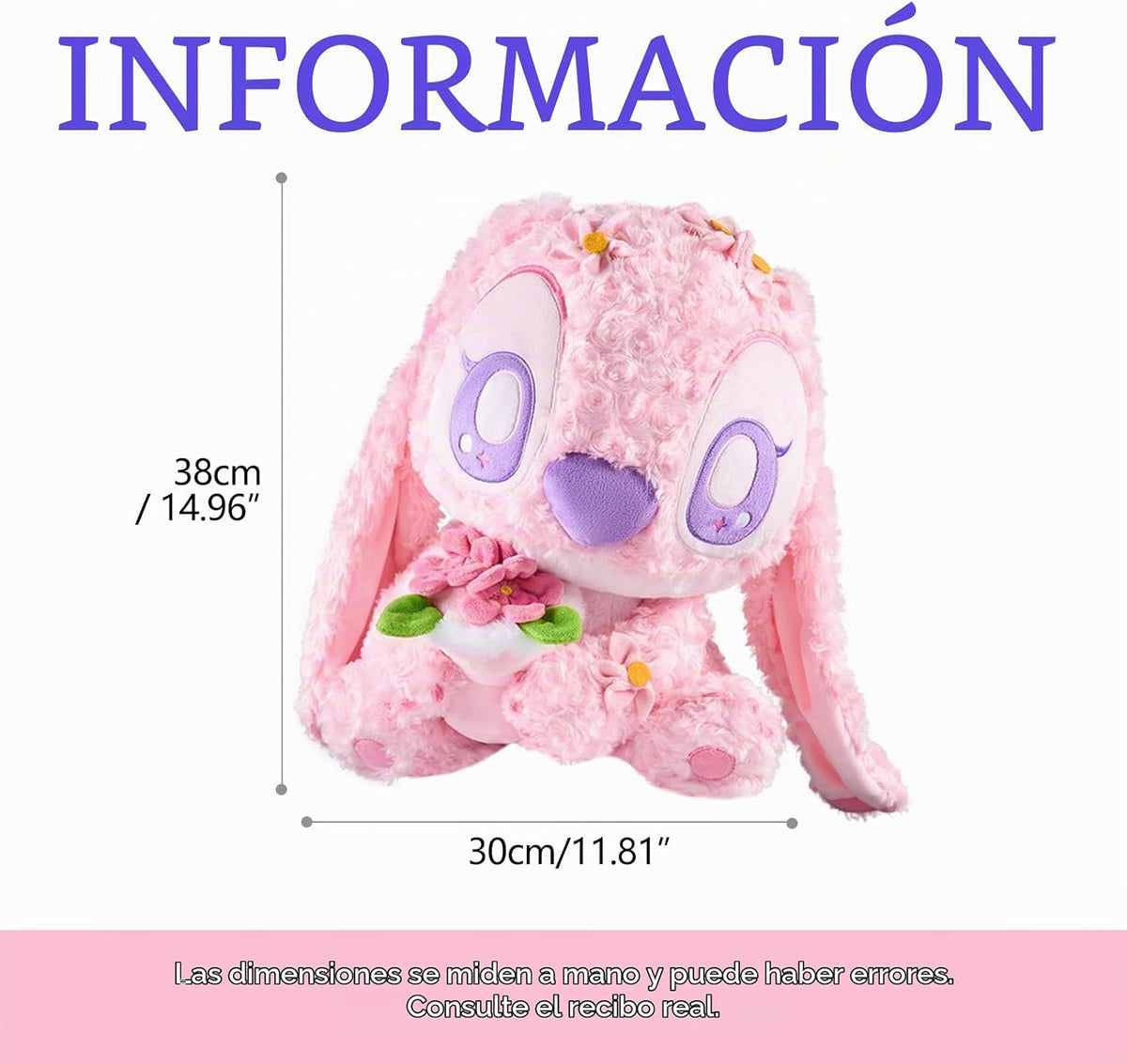 MINISO Disney Angel Stitch - Peluche de 15 pulgadas, juguete de Lilo