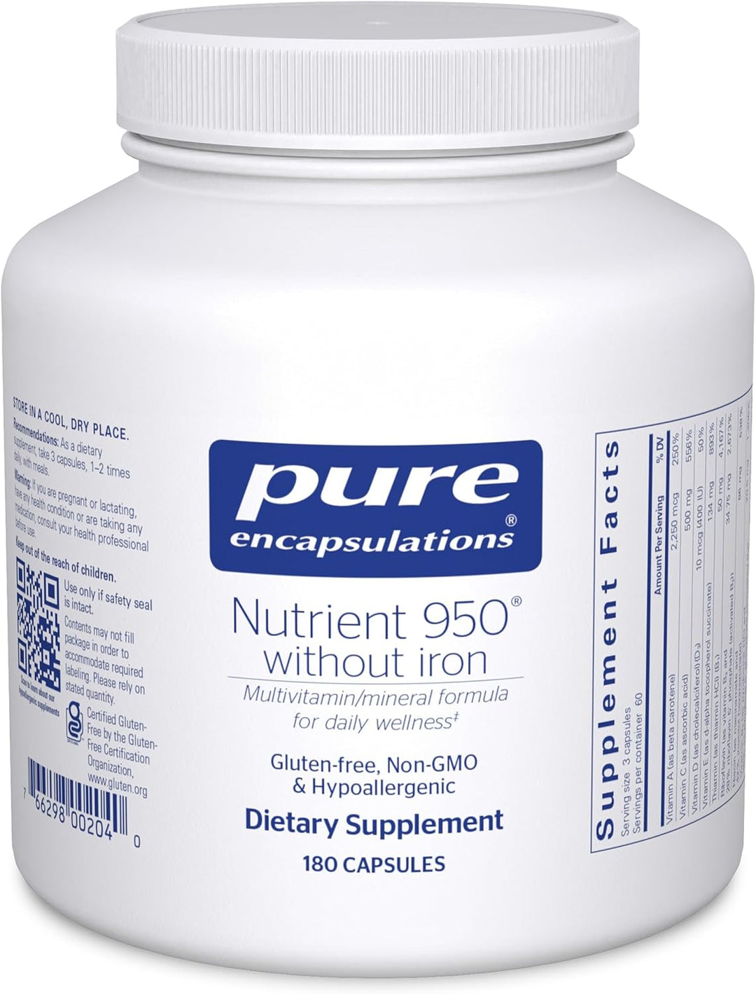 Pure Encapsulations Nutrient 950 sin hierro | Suplemento para apoya...