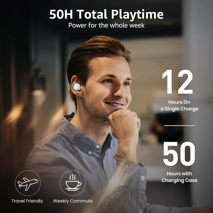 TOZO Auriculares inalámbricos T6, auriculares Bluetooth 5.3, sonido...