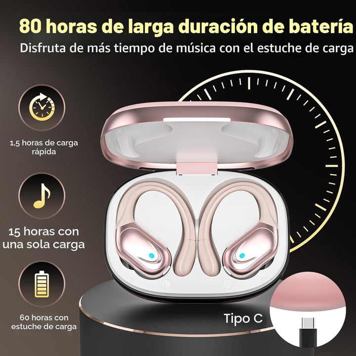 HAOYUYAN Auriculares inalámbricos, auriculares Bluetooth deportivos...
