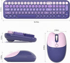 Combo de teclados inalámbricos y ratón, juego de teclado inalámbrico USB de 2.4 G, Negro Rosa-1