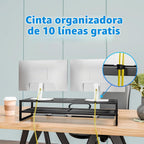 Simple Trending - Soporte elevador para monitor doble con alfombrilla para