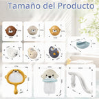 Juguetes de baño para mayores de 3 años, sin agujero, 6 animales marinos flotantes con tobogán de agua, aro de baloncesto y red de atrapación, juguetes de bañera para niños y niñas, juguetes de agua