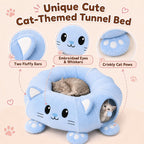 Cama túnel para gatos con 21 juguetes interactivos