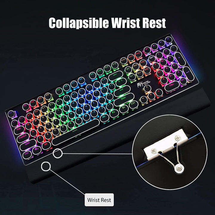 RK ROYAL KLUDGE Teclado mecánico S108 para máquina de escribir, tec...