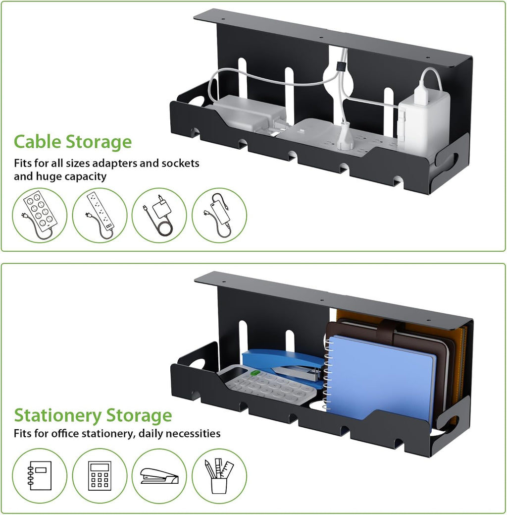 KEEGH Bandeja organizadora de cables para debajo del escritorio, 16