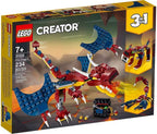 LEGO Creator 31102 - Kit de construcción de dragón de fuego 3 en 1, juguete genial para construir para niños (234 piezas)