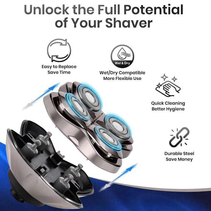 Paquete de 3 cabezales de repuesto Pro 4 para afeitadora Pitbull Go...